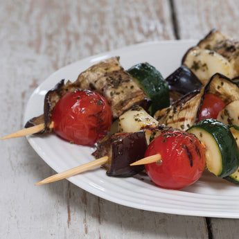 Halloumi and Roast Veg Skewers with Kombu