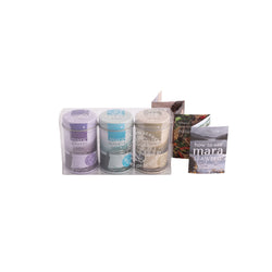 Gift tin selection box with leaflet